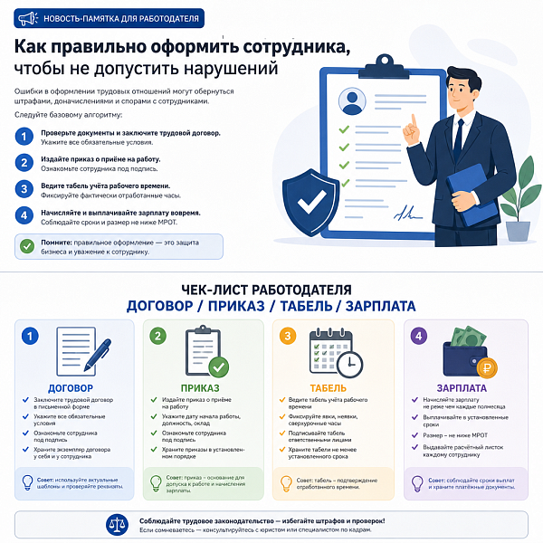 Как правильно формить сотрудника, чтобы не допустить нарушений