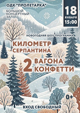 Новогодняя шоу-программа "Километр серпантина, 2 вагона конфетти"